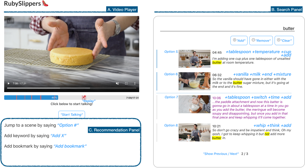 RubySlippers: Supporting Content-based Voice Navigation for How-to Videos